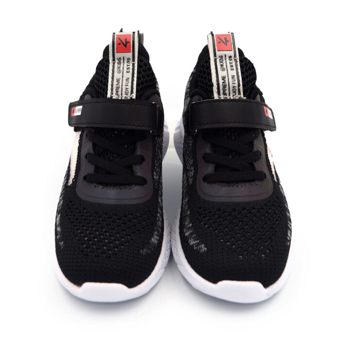 "Kule: Black Mesh Shoes Breezy Steps & Secure, Light Weight | Breathable Kasut (Sizes 26-31 EUR)B- kx2233- Black  " - Image 2