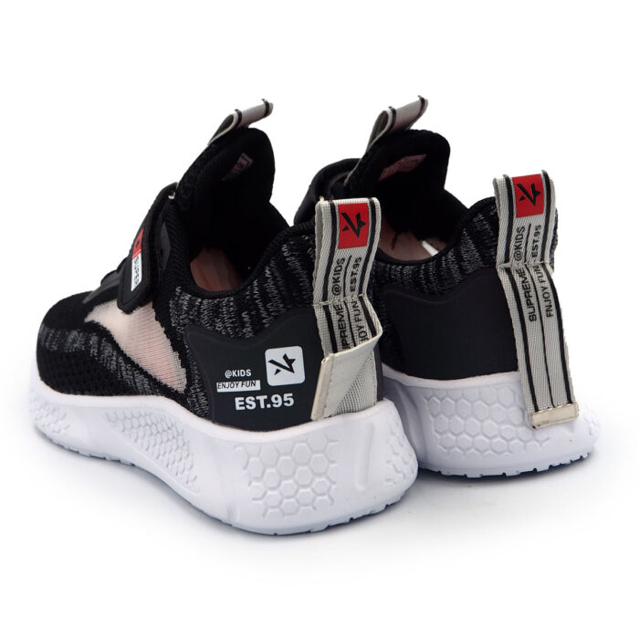 "Kule: Black Mesh Shoes Breezy Steps & Secure, Light Weight | Breathable Kasut (Sizes 26-31 EUR)B- kx2233- Black  " - Image 4