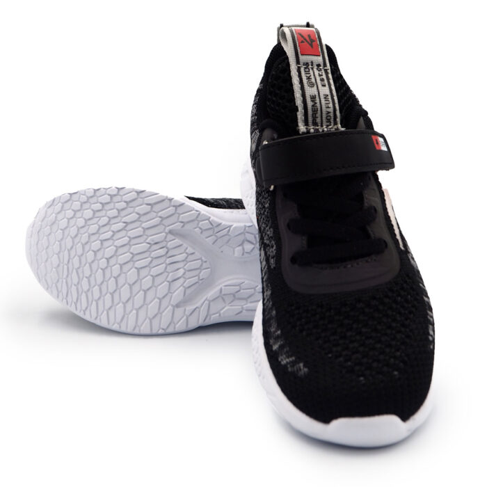 "Kule: Black Mesh Shoes Breezy Steps & Secure, Light Weight | Breathable Kasut (Sizes 26-31 EUR)B- kx2233- Black  " - Image 5