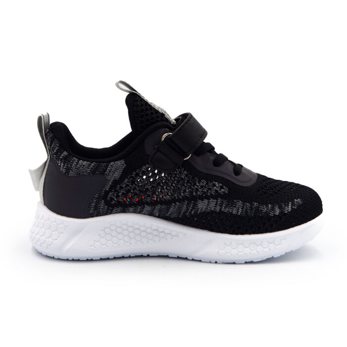 "Kule: Black Mesh Shoes Breezy Steps & Secure, Light Weight | Breathable Kasut (Sizes 26-31 EUR)B- kx2233- Black  " - Image 7