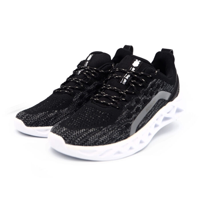 Breathable Lace-Up Sneakers for Men & Women Modern with Ankle Support 24362- black