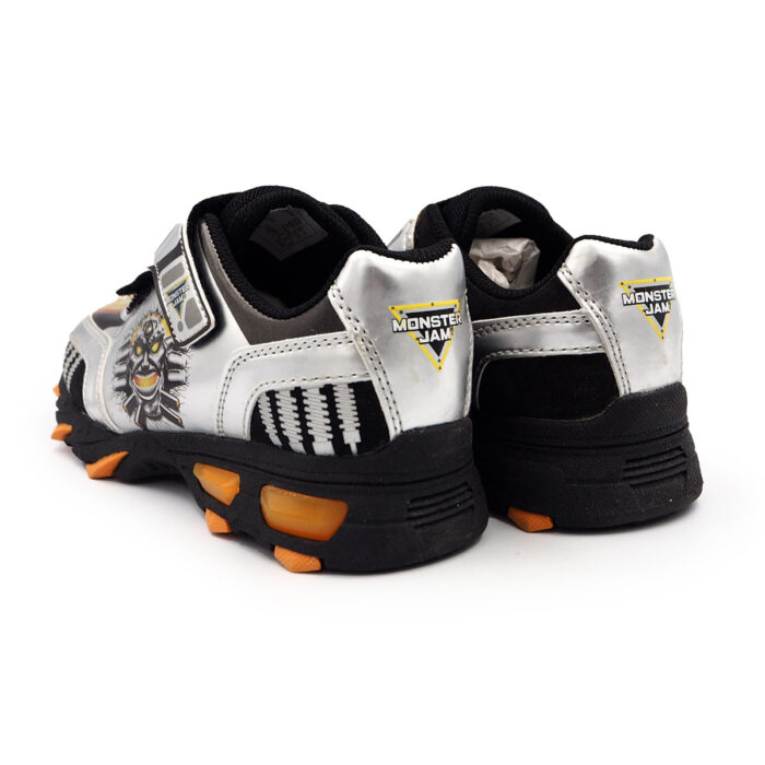 Hook & Loop Shoes for Children, Boys & Girs Sport Casul Rev Up for Fun with Monster Jam (Sizes 28-33 EUR)(B- 180457 Black Silver ) - Image 4