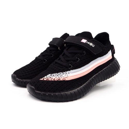 Laiku: Flying Fabric Shoes For Girls & Boys School Kasut, Casual Outings (Sizes 31-37 EUR)(B- 9508 Black)