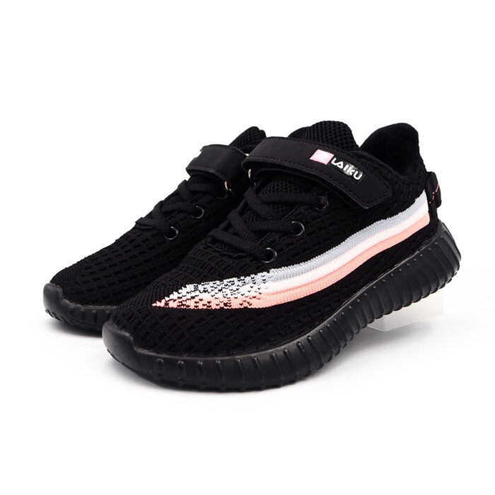 Laiku: Flying Fabric Shoes For Girls & Boys School Kasut, Casual Outings (Sizes 31-37 EUR)(B- 9508 Black)