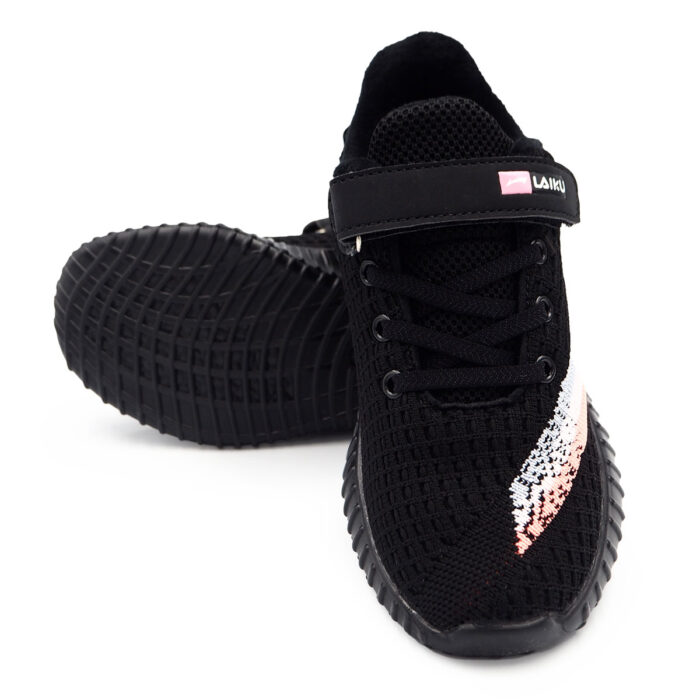 Laiku: Flying Fabric Shoes For Girls & Boys School Kasut, Casual Outings (Sizes 31-37 EUR)(B- 9508 Black) - Image 5