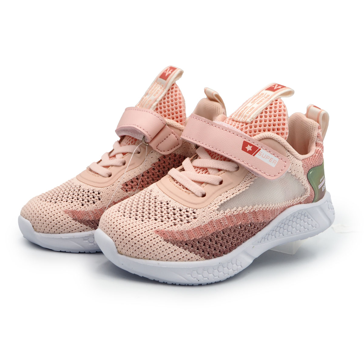 "Kule Kids: Breezy Fun in Pink Mesh Sneaker Shoes for Girls , Children, Kasut  (Sizes 26-31 EUR)B- kx2233 pink "