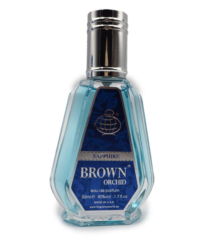 BROWN ORCHID" SAPPHIRE "PERFUME  BY Fragrance World for men , 50ML EDP - Image 6