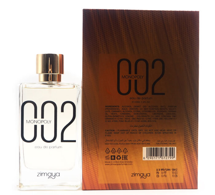Zimaya Monopoly 002  for Men EDP 100ML By Afnan ,Minyak Wangi Arab - Image 5