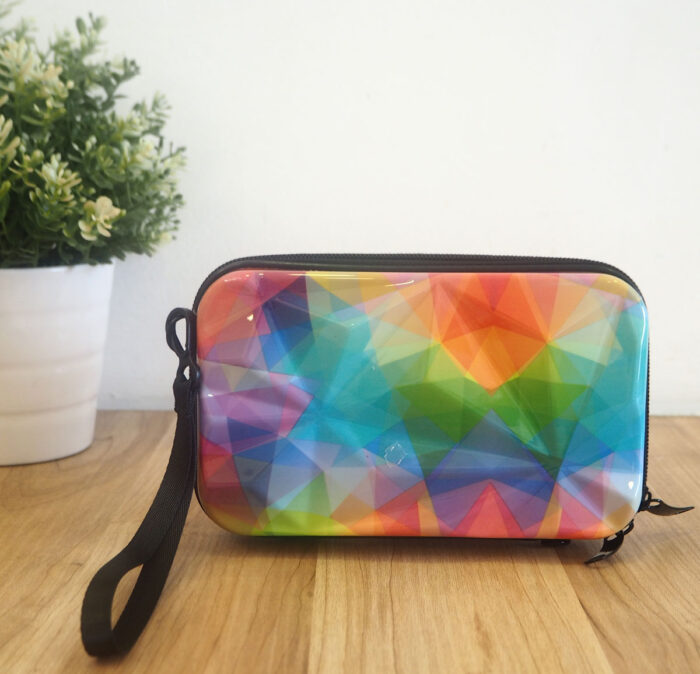 Trendy Square Box Bag, Travel Organizer Cosmetic Bad / Hard Shell Print Shoulder Bag ( 2-704-2 ) - Image 7
