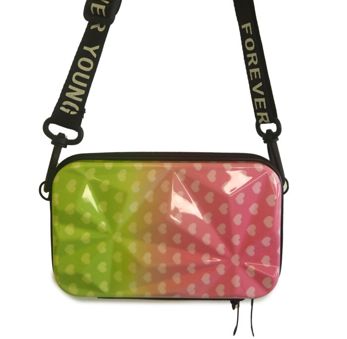 Trendy Square Box Bag, Travel Organizer Cosmetic Bad / Hard Shell Print Shoulder Bag ( 2-704-2 ) - Image 12