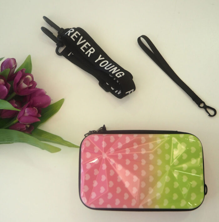 Trendy Square Box Bag, Travel Organizer Cosmetic Bad / Hard Shell Print Shoulder Bag ( 2-704-2 ) - Image 13