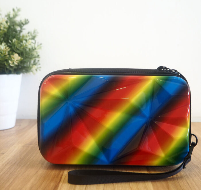 Trendy Square Box Bag, Travel Organizer Cosmetic Bad / Hard Shell Print Shoulder Bag ( 2-704-2 )