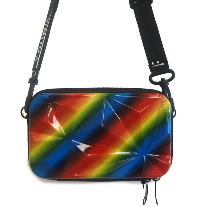 Trendy Square Box Bag, Travel Organizer Cosmetic Bad / Hard Shell Print Shoulder Bag ( 2-704-2 ) - Image 4