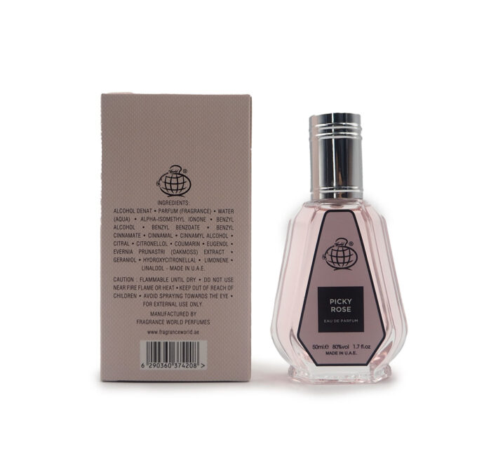PICKY ROSE 50ML EAU DE PARFUM FOR WOMEN BY FRAGRANCE WORLD - Image 3