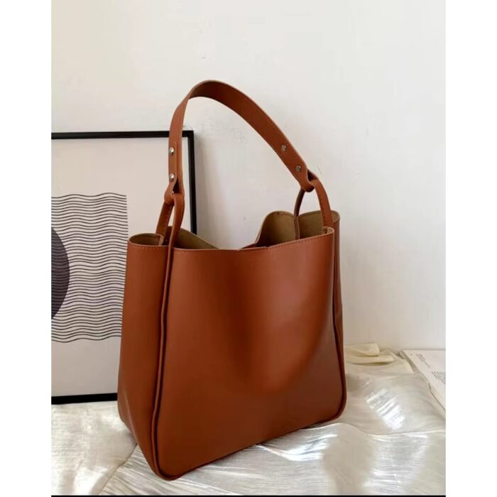 New Women Classy Fashion High Capacity  Premium PU Leather Shoulder Tote Bag For Women ( 8# A ) - Image 2
