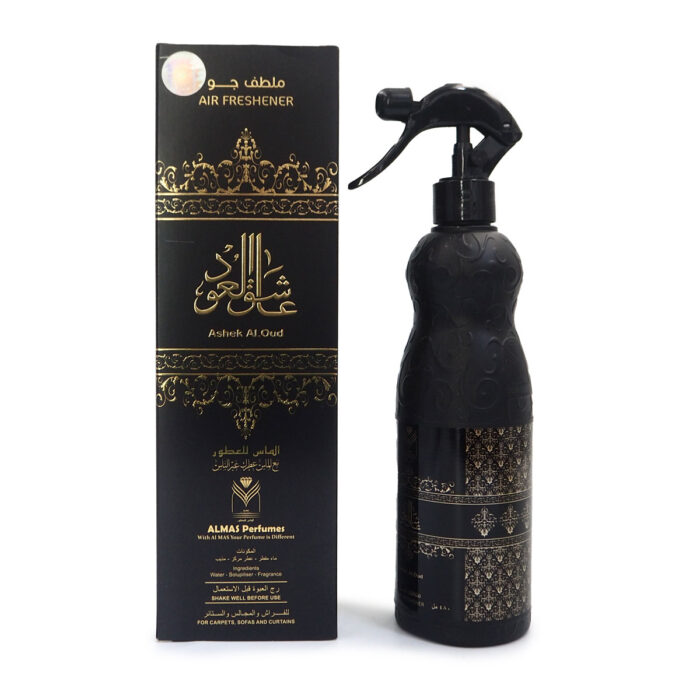 ASHEK AL.OUD AIR FRESHENER 480ML BY ALMAS PERFUMES {FOR CARPETS, SOFAS AND CURTAINS} - Image 4