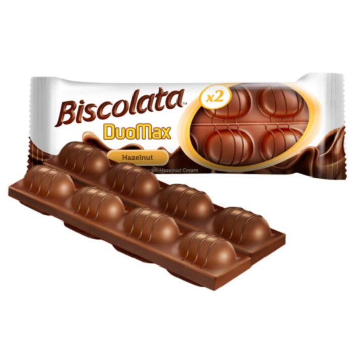 BISCOLATA DuoMax x2 HAZELNUT , Milk Chocolate Coated Wafer with Hazelnut Carem 44g {1PC ,3PCS, 6PCS, 12PCS  } - Image 5