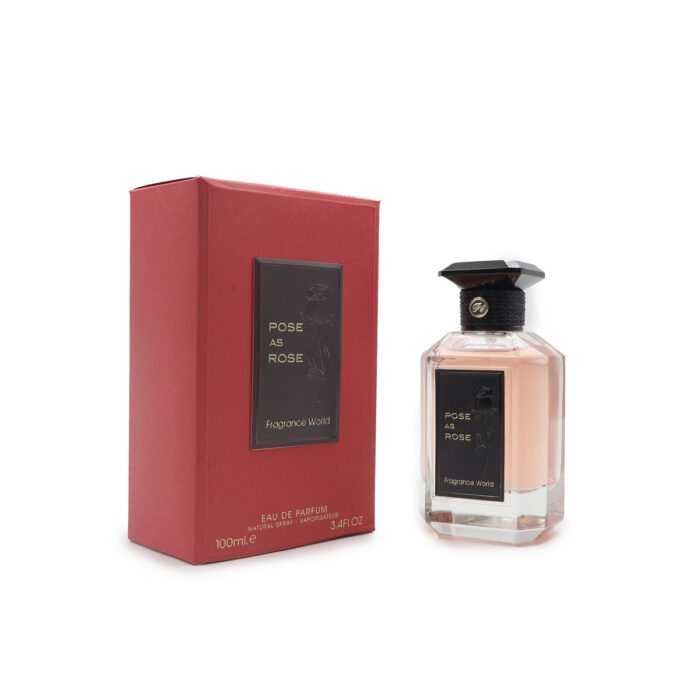 POSE AS ROSE EAU DE PARFUM 100ML BY FRAGRANCE WORLD, NATURAL SPRAY - Image 4