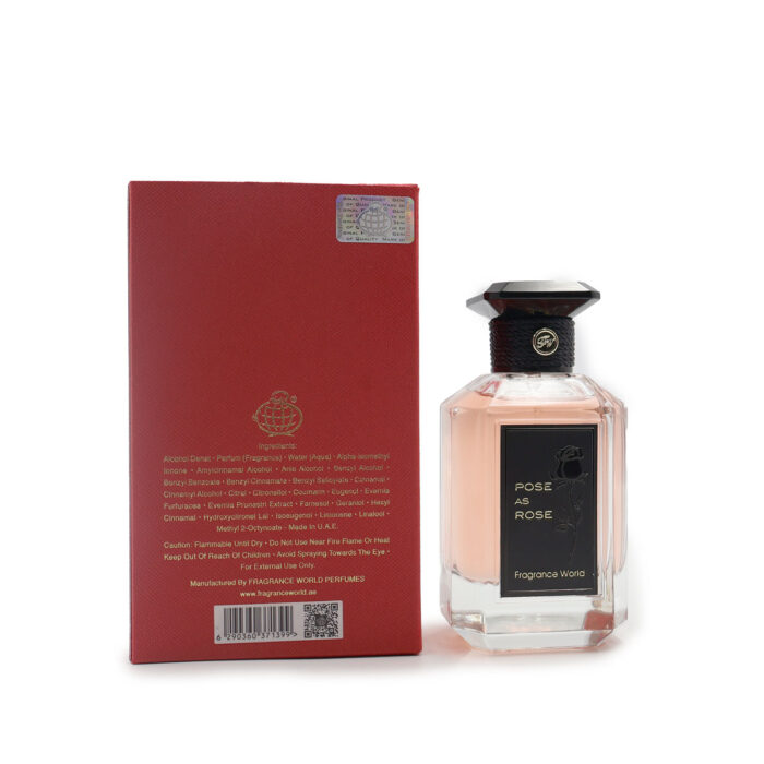 POSE AS ROSE EAU DE PARFUM 100ML BY FRAGRANCE WORLD, NATURAL SPRAY - Image 5