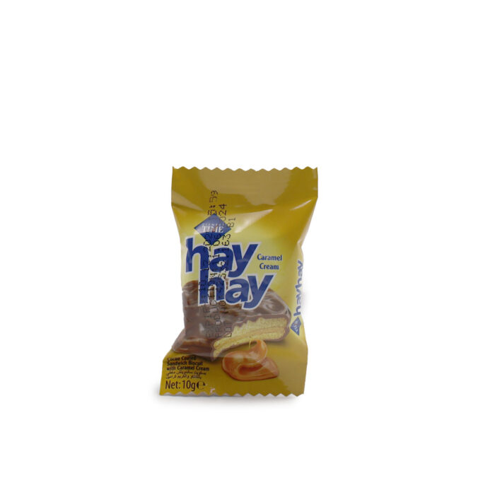 HAY HAY CARAMEL CREAM, COCOA COATED SANDWISH BISCUIT WITH CARAMEL CREAM {12PCS, 24PCS, 48PCS } - Image 2