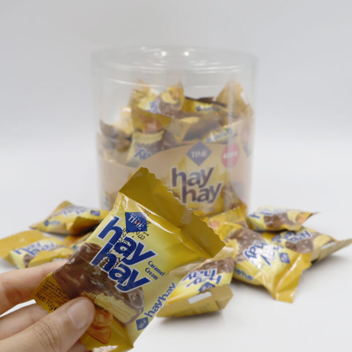 HAY HAY CARAMEL CREAM, COCOA COATED SANDWISH BISCUIT WITH CARAMEL CREAM {12PCS, 24PCS, 48PCS } - Image 7