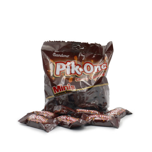 PIK ONE CHEWY CARAMEL MINIS, NOUGAT AND CARAMEL ENROBED IN MILK CHOCOLATES {150G,297G}