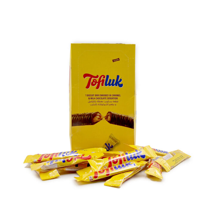 TOFI LUK BISCUIT BAR ENROBED IN CARAMEL & MILK CHOCOLATE SENSATION {12PCS, 24PCS, 48PCS}