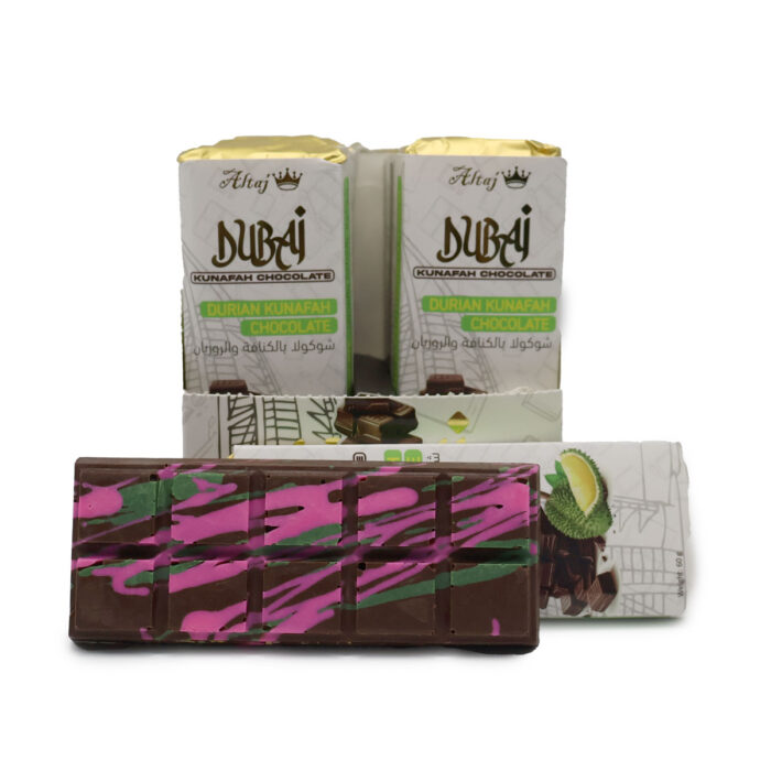 DUBAI KUNAFAH CHOCOLATE 60G {PISTACHIO KUNAFAH, ALMOND KUNAFAH WHITE CHOCOLATE, LOTUS KUNAFAH WHITE CHOCOLATE, DURIAN KUNAFAH} BY ALTAJ - Image 6