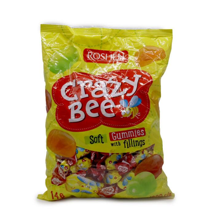 Roshen Crazy Bee SOFT GUMMMIES WITH FRUITY FILLINGS ,JELLY CANDIES { 250G , 500G , 1000G } - Image 2