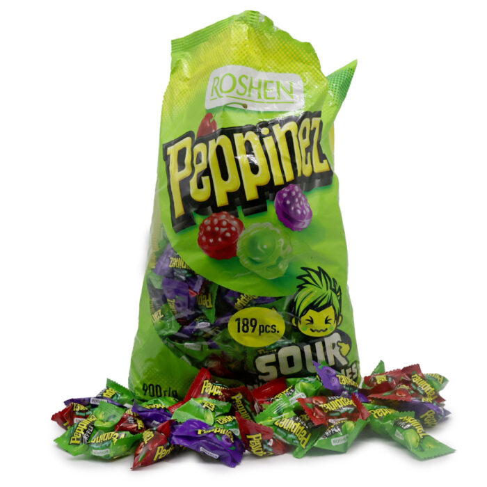ROSHEN PEPPINEZ - SOUR FRUIT FILLED CANDIES { 300G , 500G , 900G } - Image 3