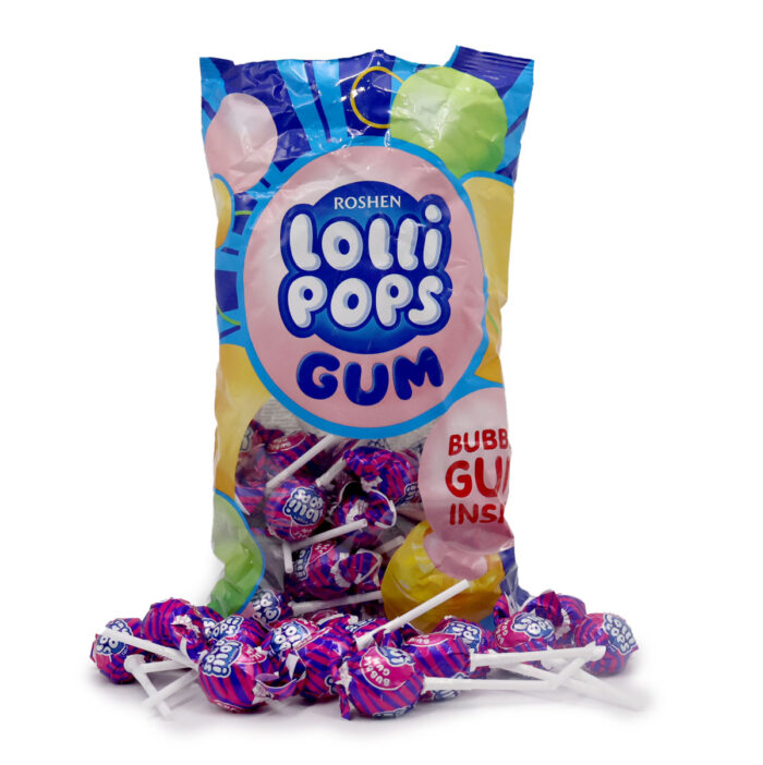 ROSHEN LOLLI POPS WITH BUBBLE GUM INSIDE { 250G, 500G, 920G }