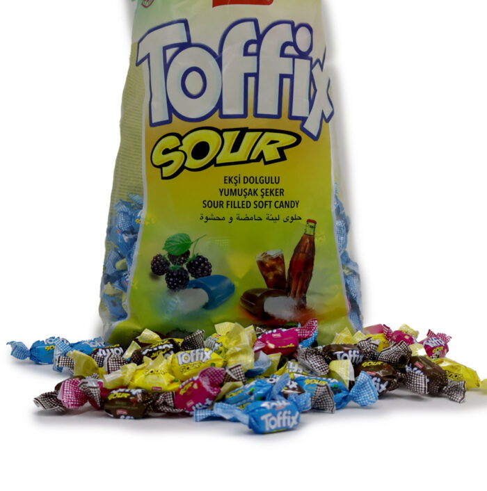 TOFFIX SOUR FILLED SOFT CANDY  BY ELVAN { 250G, 500G, 800G }