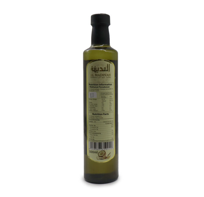 AL MADINAH ORGANIC COCONUT OIL , Cold Pressed Extracts From Fresh Cocount { 250ML, 500ML } - Image 3