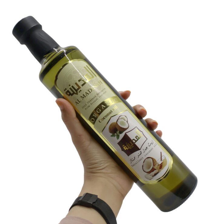 AL MADINAH ORGANIC COCONUT OIL , Cold Pressed Extracts From Fresh Cocount { 250ML, 500ML } - Image 4