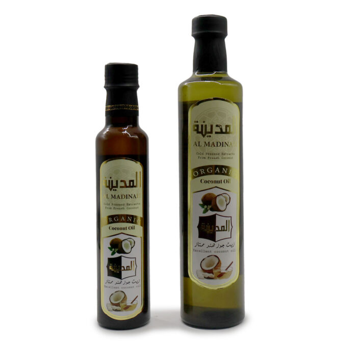 AL MADINAH ORGANIC COCONUT OIL , Cold Pressed Extracts From Fresh Cocount { 250ML, 500ML }